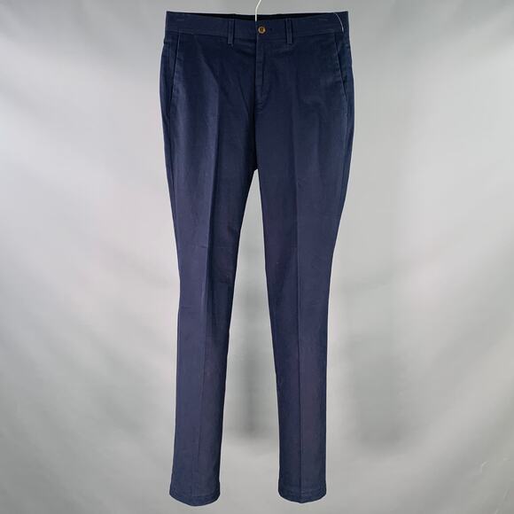 RALPH LAUREN Size 28 Navy Cotton Blend Slim Straight Zip Fly Dress Pants - Picture 1 of 6